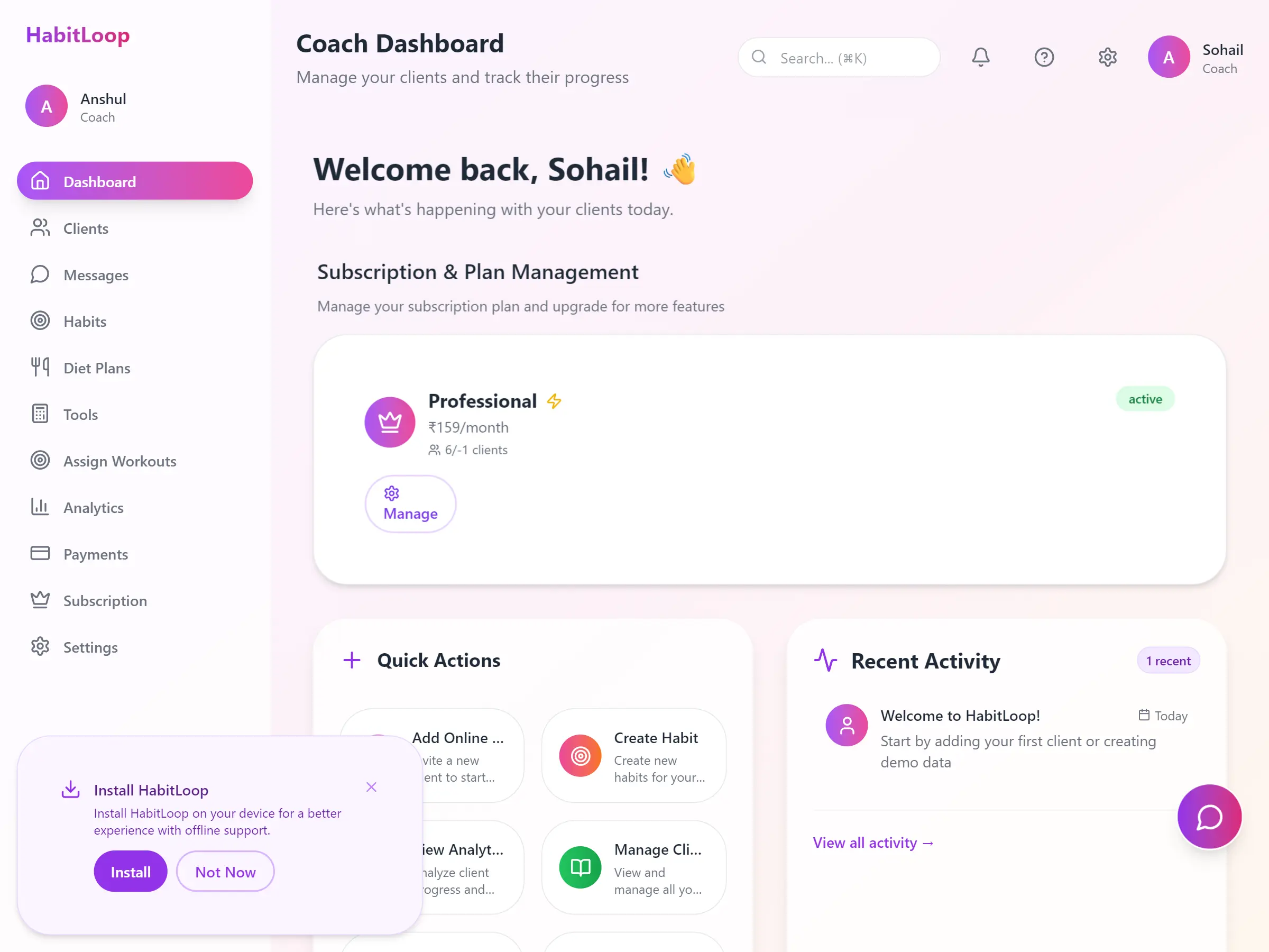 SaaS Dashboard
